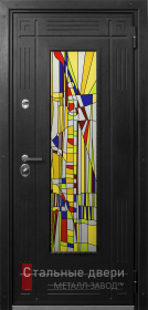 Стальная дверь Дверь с витражом №27 с отделкой МДФ ПВХ