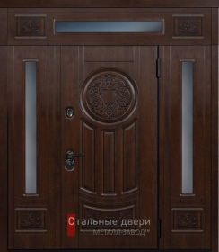 Стальная дверь С фрамугой №37 с отделкой МДФ ПВХ