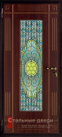 Стальная дверь Дверь с витражом №26 с отделкой МДФ ПВХ
