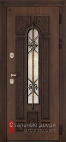 Стальная дверь Дверь с стеклом №18 с отделкой МДФ ПВХ